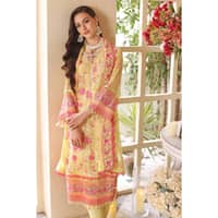 Embriodered Chiffon Unstitched Suit LE-32010 3PC - image 3