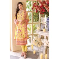 Embriodered Chiffon Unstitched Suit LE-32010 3PC - image 2