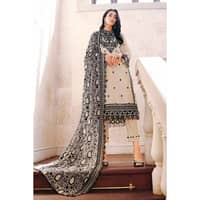 Embriodered Chiffon Unstitched Suit LE-32009 3PC - image 2