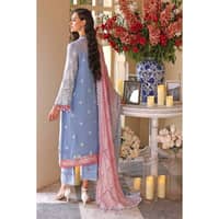 Embriodered Chiffon Unstitched Suit LE-32005 3PC - image 3
