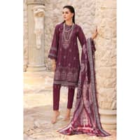 Embroidered Swiss Dobby Unstitched Suit With Digital Printed Tissue Silk Dupatta LSV-32017 3PC - image 3