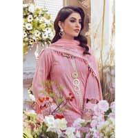 Embroidered Swiss Voile Unstitched Suit With Embroidered Chiffon Dupatta LSV-32003 3PC - image 5