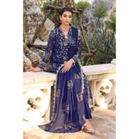 Embroidered Swiss Voile Unstitched Suit With Embroidered Chiffon Dupatta LSV-32010 3PC - image 4