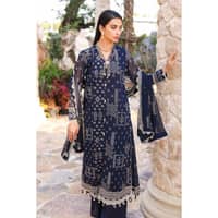 Embroidered Swiss Voile Unstitched Suit With Embroidered Chiffon Dupatta LSV-32010 3PC - image 3