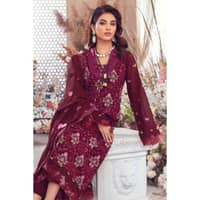 Embroidered Swiss Voile Unstitched Suit With Embroidered Chiffon Dupatta LSV-32012 3PC - image 4