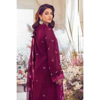Embroidered Swiss Voile Unstitched Suit With Embroidered Chiffon Dupatta LSV-32012 3PC - image 3