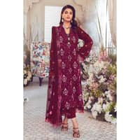 Embroidered Swiss Voile Unstitched Suit With Embroidered Chiffon Dupatta LSV-32012 3PC - image 2