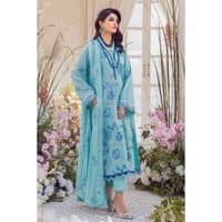 Embroidered Swiss Voile Unstitched Suit With Embroidered Chiffon Dupatta LSV-32011 3PC - image 3