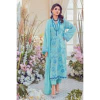 Embroidered Swiss Voile Unstitched Suit With Embroidered Chiffon Dupatta LSV-32011 3PC - image 2