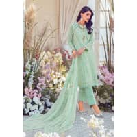 Embroidered Swiss Voile Unstitched Suit With Embroidered Chiffon Dupatta LSV-32015 3PC - image 3