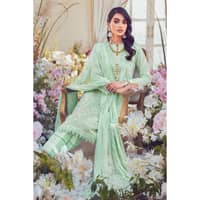 Embroidered Swiss Voile Unstitched Suit With Embroidered Chiffon Dupatta LSV-32015 3PC