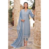 Schiffli Embroidered Swiss Voile Unstitched Suit LSV-32013 3PC - image 4