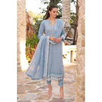 Schiffli Embroidered Swiss Voile Unstitched Suit LSV-32013 3PC - image 3