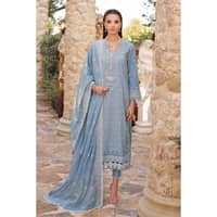Schiffli Embroidered Swiss Voile Unstitched Suit LSV-32013 3PC - image 2