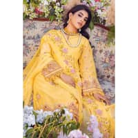 Embroidered Swiss Voile Unstitched Suit With Embroidered Chiffon Dupatta LSV-32007 3PC