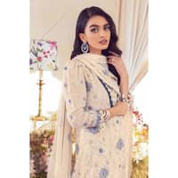 Sequins Embroidered Swiss Voile Unstitched Suit With Embroidered Chiffon Dupatta LSV-32008 3PC - image 5