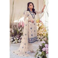 Sequins Embroidered Swiss Voile Unstitched Suit With Embroidered Chiffon Dupatta LSV-32008 3PC - image 3