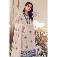 Sequins Embroidered Swiss Voile Unstitched Suit With Embroidered Chiffon Dupatta LSV-32008 3PC