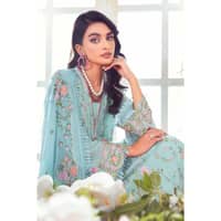 Embroidered Swiss Voile Unstitched Suit With Embroidered Chiffon Dupatta LSV-32004 3PC - image 5