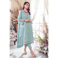 Embroidered Swiss Voile Unstitched Suit With Embroidered Chiffon Dupatta LSV-32004 3PC - image 2