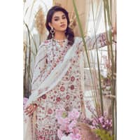 Embroidered Swiss Voile Unstitched Suit With Sequins Embroidered Chiffon Dupatta LSV-32001 3PC - image 5
