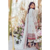 Embroidered Swiss Voile Unstitched Suit With Sequins Embroidered Chiffon Dupatta LSV-32001 3PC - image 4