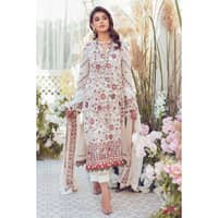 Embroidered Swiss Voile Unstitched Suit With Sequins Embroidered Chiffon Dupatta LSV-32001 3PC - image 3
