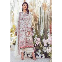 Embroidered Swiss Voile Unstitched Suit With Sequins Embroidered Chiffon Dupatta LSV-32001 3PC - image 2