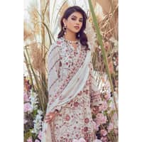 Embroidered Swiss Voile Unstitched Suit With Sequins Embroidered Chiffon Dupatta LSV-32001 3PC