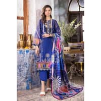 Embroidered Silk Dupatta Unstitched Suit SSM-32008 3PC - image 2