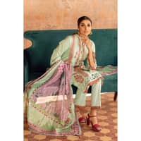 Embroidered Silk Dupatta Unstitched Jacquard Suit SSM-32007 3PC - image 5