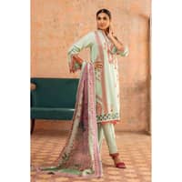 Embroidered Silk Dupatta Unstitched Jacquard Suit SSM-32007 3PC - image 4