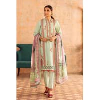 Embroidered Silk Dupatta Unstitched Jacquard Suit SSM-32007 3PC - image 3