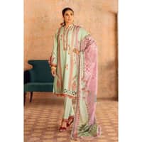 Embroidered Silk Dupatta Unstitched Jacquard Suit SSM-32007 3PC - image 2