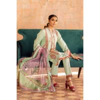 Embroidered Silk Dupatta Unstitched Jacquard Suit SSM-32007 3PC