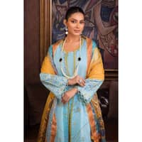 Embroidered Lawn Unstitched Suit With Digital Printed Mehsuri Dupatta SP-32002 3PC