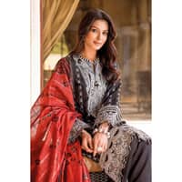 Embroidered Lawn Unstitched Suit With Digital Printed Zari Dobby Dupatta DB-32015 3PC - image 4