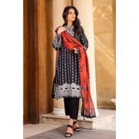 Embroidered Lawn Unstitched Suit With Digital Printed Zari Dobby Dupatta DB-32015 3PC - image 2