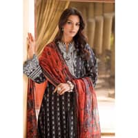 Embroidered Lawn Unstitched Suit With Digital Printed Zari Dobby Dupatta DB-32015 3PC