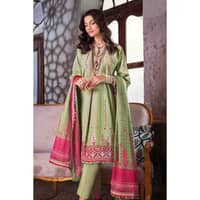 Embroidered Lawn Unstitched Suit With Digital Printed Mehsuri Dupatta SP-32001 3PC