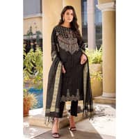 Embroidered Dobby Lawn Unstitched Suit With Jacquard Dupatta MJ-32021 3PC - image 4