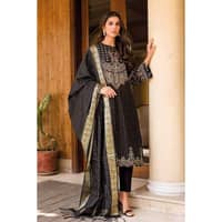 Embroidered Dobby Lawn Unstitched Suit With Jacquard Dupatta MJ-32021 3PC - image 2
