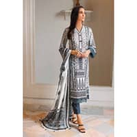 Lawn Unstitched Suit With Denting Lawn Dupatta DN-32046 3PC - image 2