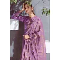 Lawn Unstitched Gold Printed Suit CL-32394A 3PC - image 4