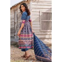 Lawn Unstitched Suit With Denting Lawn Dupatta DN-32071A 3PC - image 4