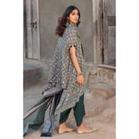 Lawn Unstitched Foil Printed Unstitched Suit With Denting Lawn Dupatta DN-32093A 3PC - image 4