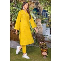Lawn Suit Unstitched Gold Printed Shirt Trouser TL-32048 2PC - image 4