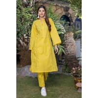 Lawn Suit Unstitched Gold Printed Shirt Trouser TL-32048 2PC - image 2