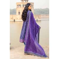 Chunri Lawn Unstitched Sliver Printed Suit CL-22044A 3PC - image 4