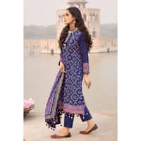 Chunri Lawn Unstitched Sliver Printed Suit CL-22044A 3PC - image 3
